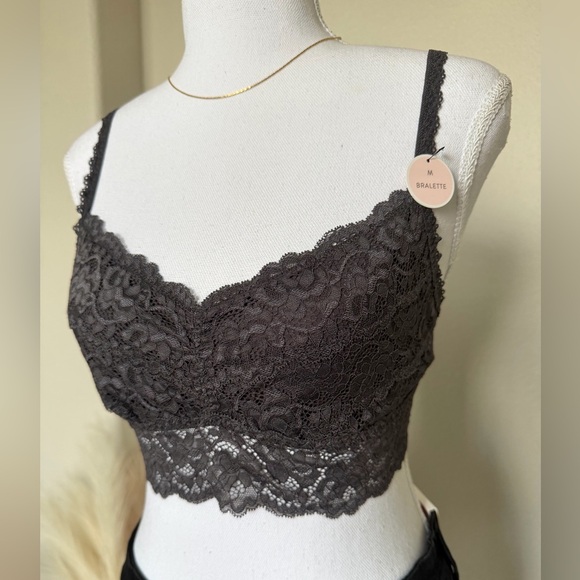 NWT Forever21 - Lace Bralette in Charcoal Gray - Picture 10 of 13